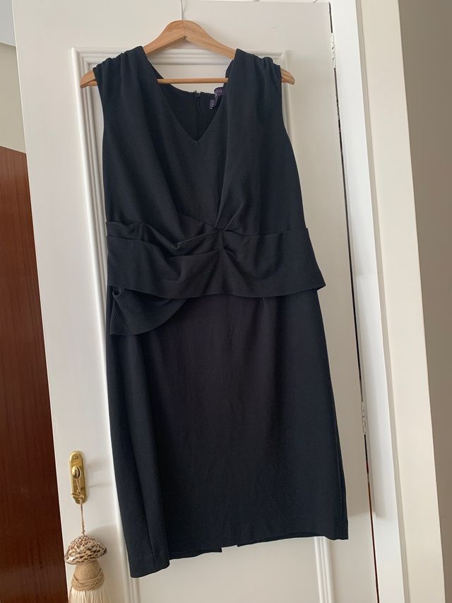 Vestido Mango Negro Punto Talla XXL