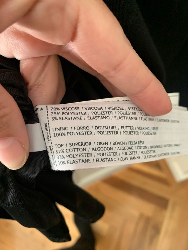 Vestido Mango Negro Punto Talla XXL