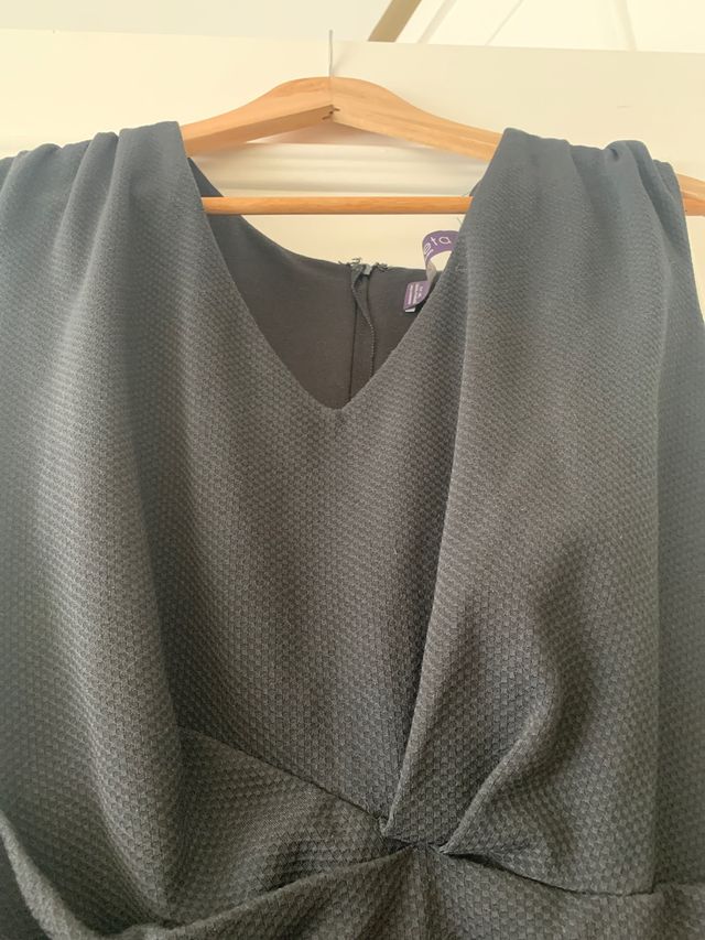 Vestido Mango Negro Punto Talla XXL