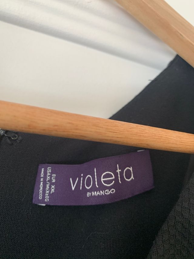 Vestido Mango Negro Punto Talla XXL