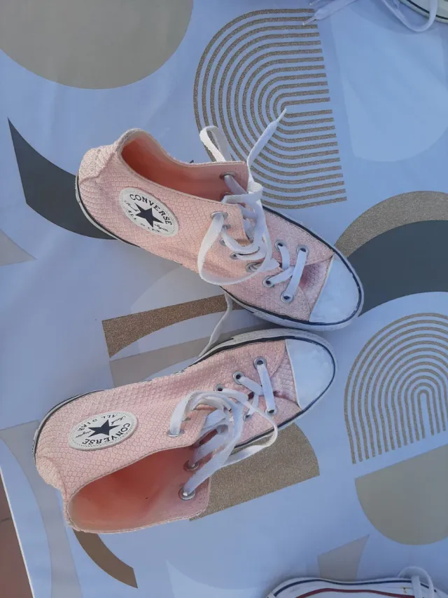 Zapatillas Converse altas rosa