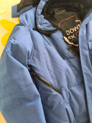 Abrigo plumas hombre azul y negro