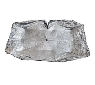 Parasol para coche plateado 140×79cm