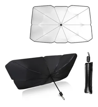 Parasol para coche plateado 140×79cm