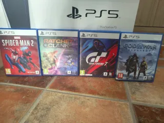 Consola PS5 con Mando, 4 Juegos y caja original