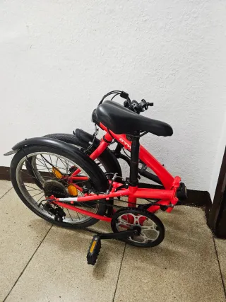 Bici plegable roja