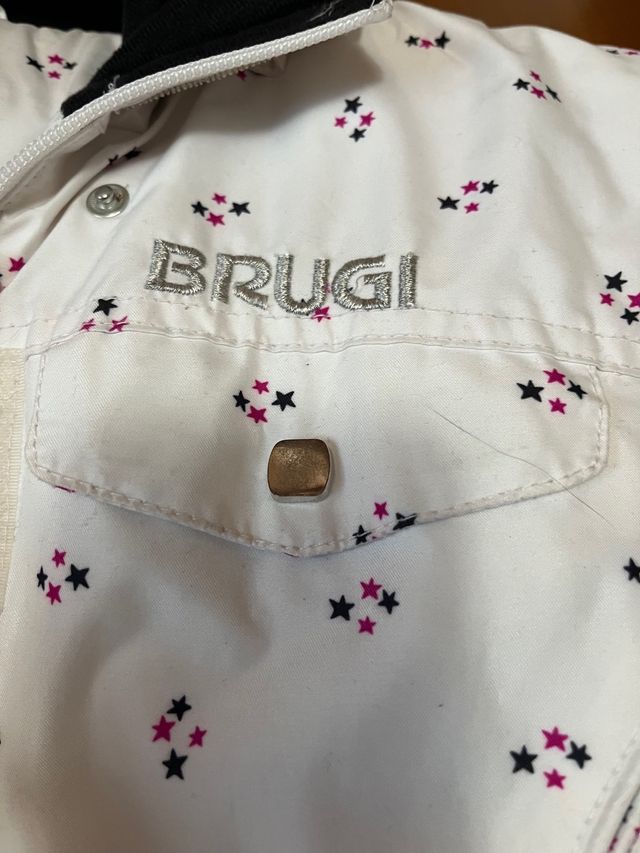 Giacca sci bambina Brugi bianca fantasia