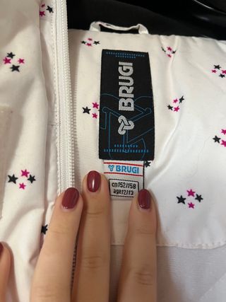 Giacca sci bambina Brugi bianca fantasia