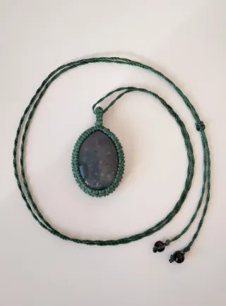 Collana macramè con agata indiana