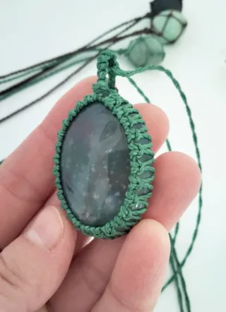 Collana macramè con agata indiana