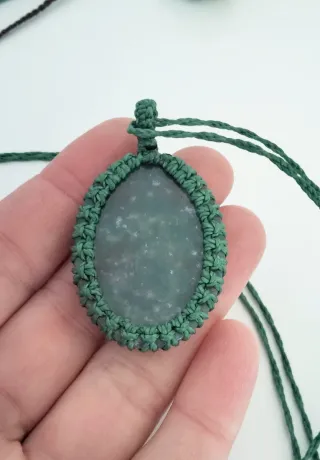 Collana macramè con agata indiana