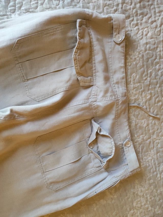 Pantalones de lino beige