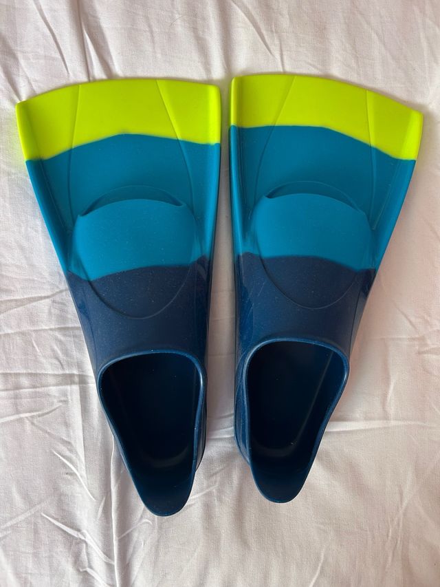 Aletas Natación Niño Azul/Verde