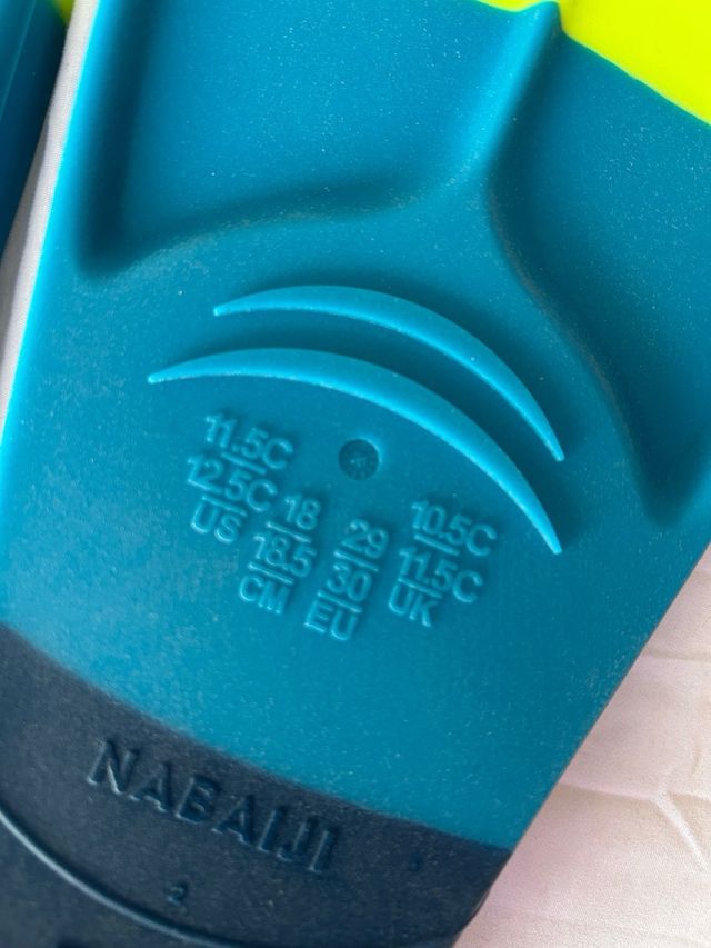 Aletas Natación Niño Azul/Verde