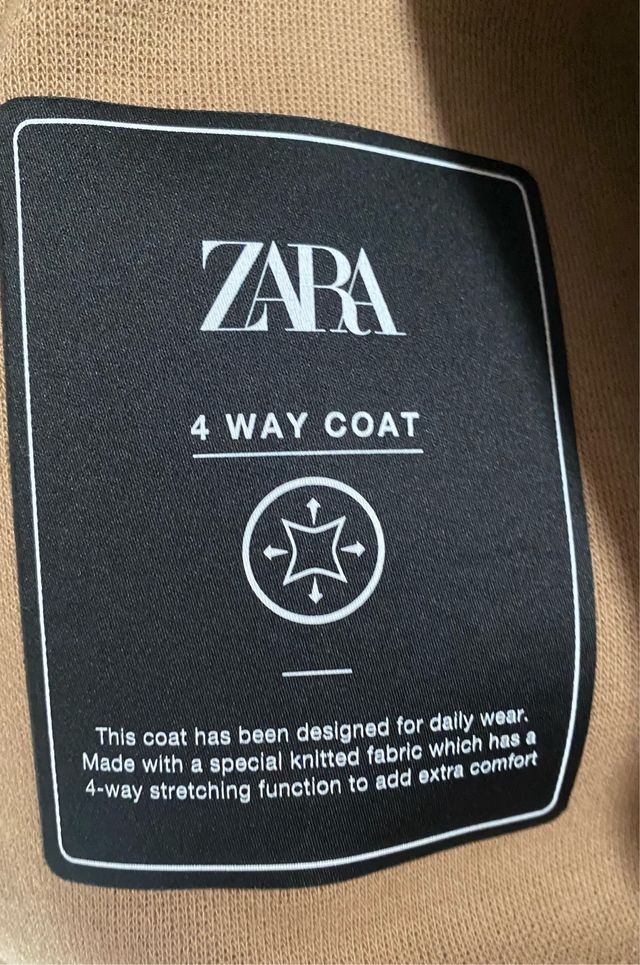 Abrigo Zara Beige Largo