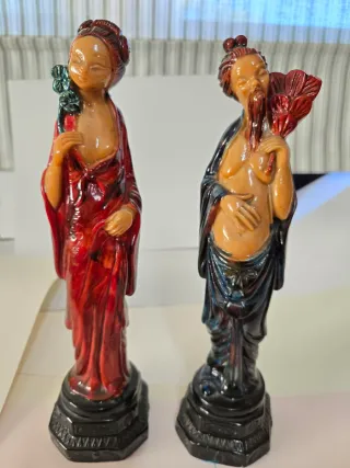 Figure cinesi asiatiche in ceramica