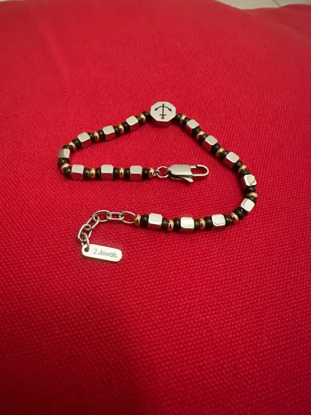 Bracciale 2Jewels Uomo Acciaio e Perline