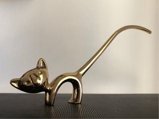 Porta Anillos Gato Dorado