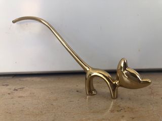 Porta Anillos Gato Dorado