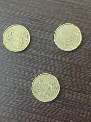 Monedas 20 céntimos RF (1999, 2001 y 2019)