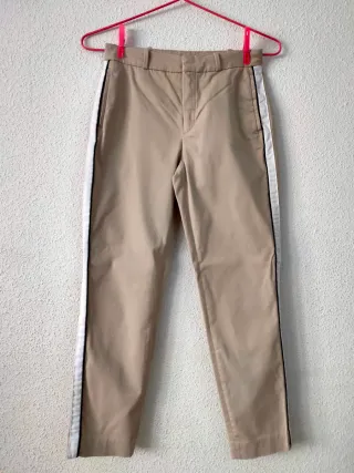Pantalón Massimo Dutti Beige Raya Lateral