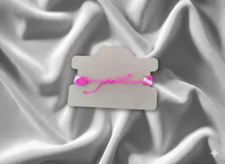 Pulsera Hilo Zigzag Rosa y Blanca