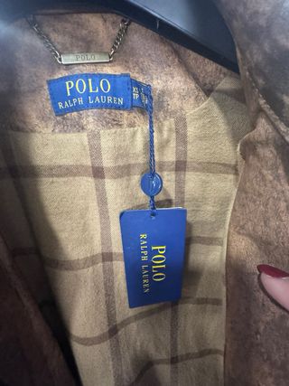 Chaqueta Piel Polo Ralph Lauren Mujer Marrón