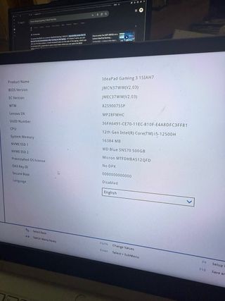 Portátil Lenovo Gamer 3 Blanco