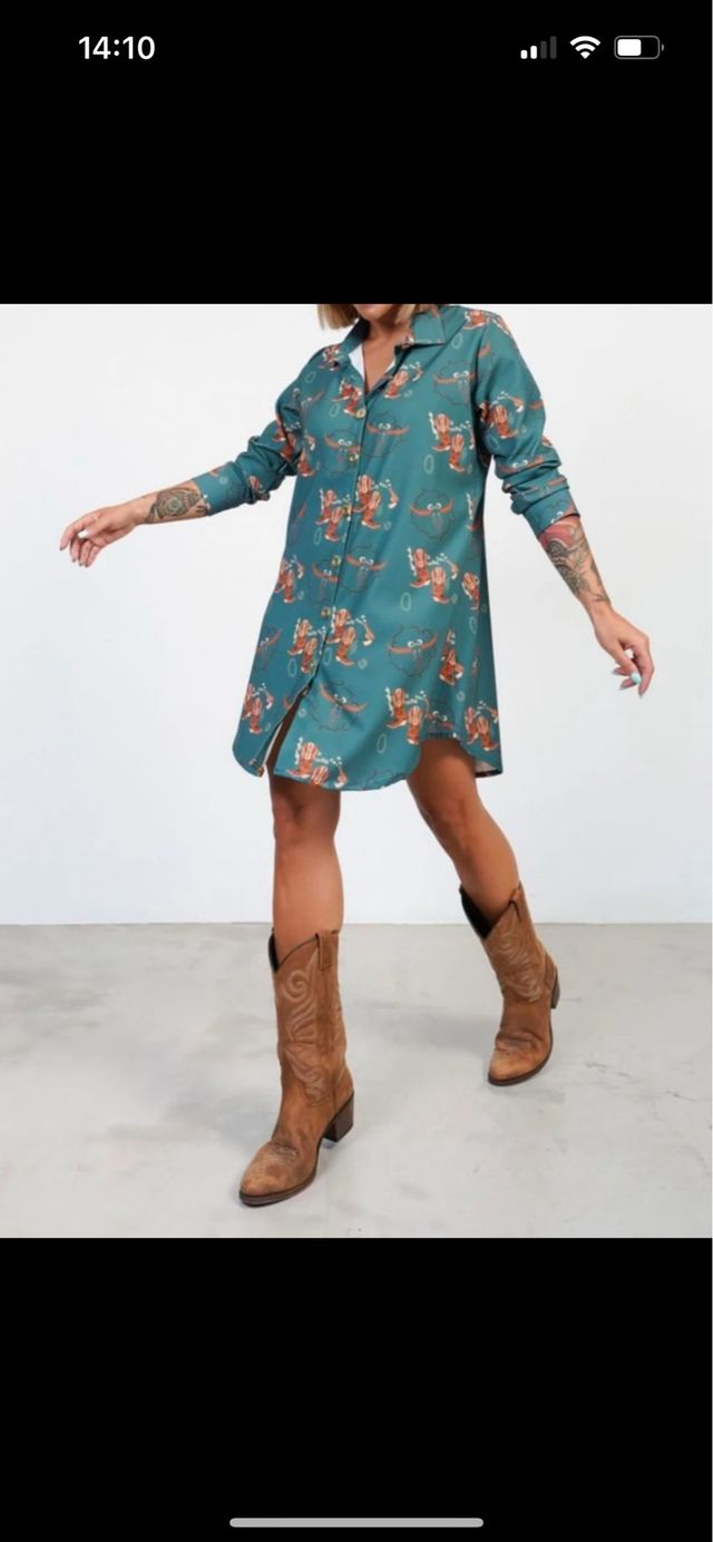 Vestido camisero estampado