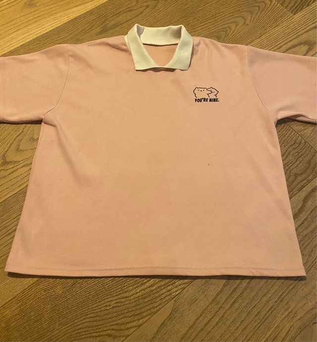 Camiseta Oversize Rosa Cuello Polo