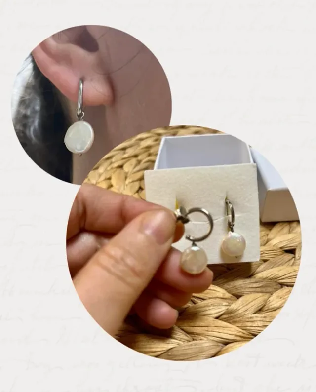 Pendientes de nácar y plata