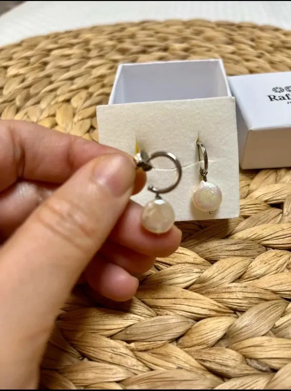 Pendientes de nácar y plata