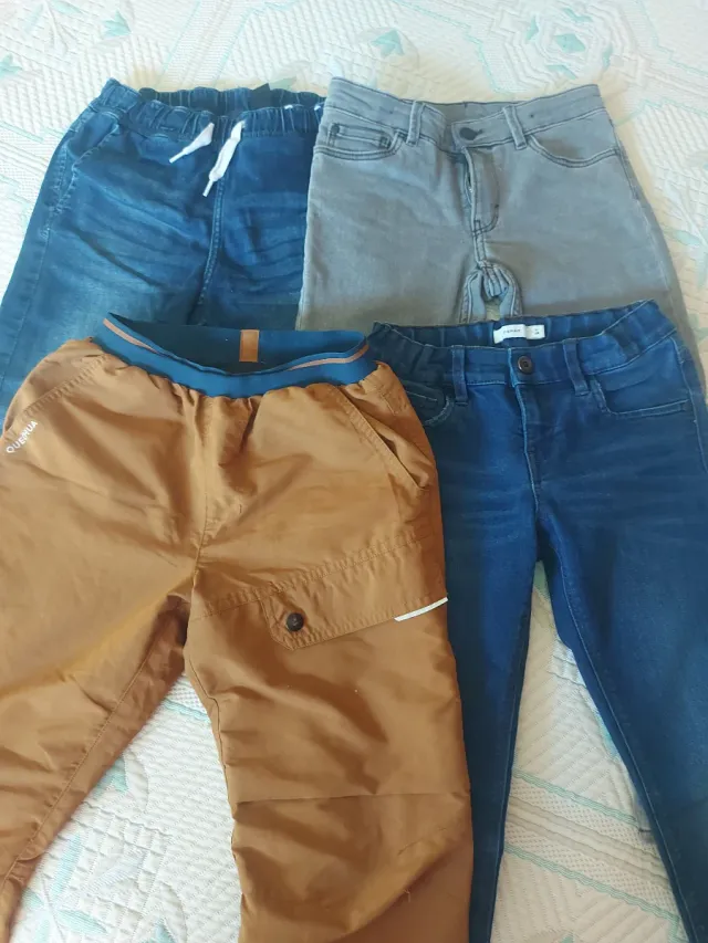Lote 4 pantalones invierno talla 128