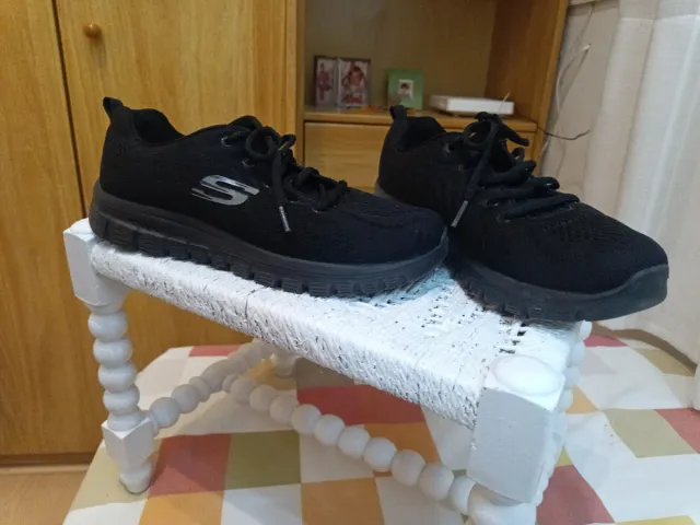 Deportivas Skechers Negras, mujer Talla 39.5.