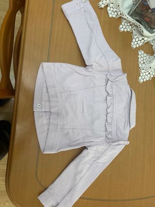 Cazadora vaquera niña rosa