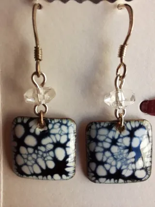 Lote 27 p. Pendientes artesanos esmalte al fuego