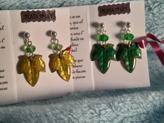 Lote 27 p. Pendientes artesanos esmalte al fuego