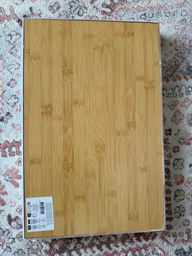 Bandeja de madera y bambú 43cm x 28cm. nueva