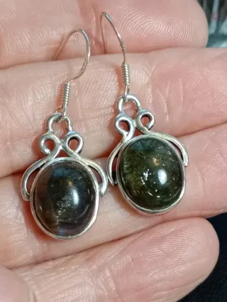 Pendientes Plata Ley labradorita