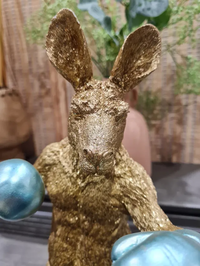 Figura Canguro Boxeador Dorado.