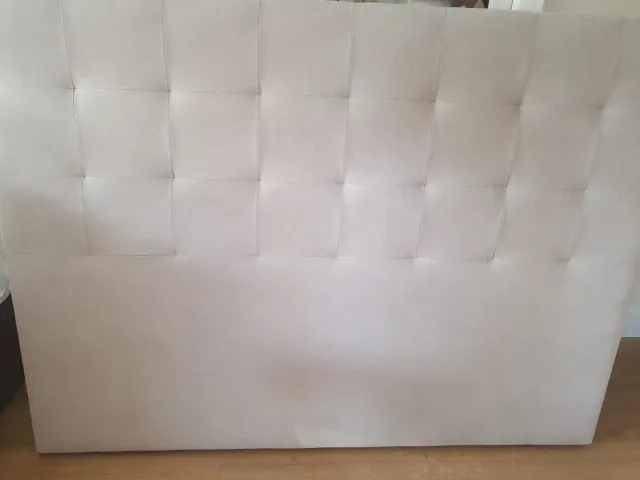 Cabecero de cama tapizado gris