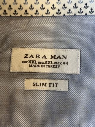 Camisa vestir azul hombre Zara Man