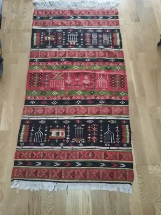 Tappeto Kilim vintage anni '50 lana fatto a mano