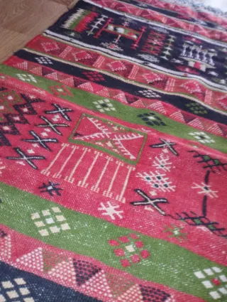 Tappeto Kilim vintage anni '50 lana fatto a mano