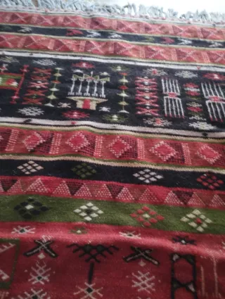 Tappeto Kilim vintage anni '50 lana fatto a mano