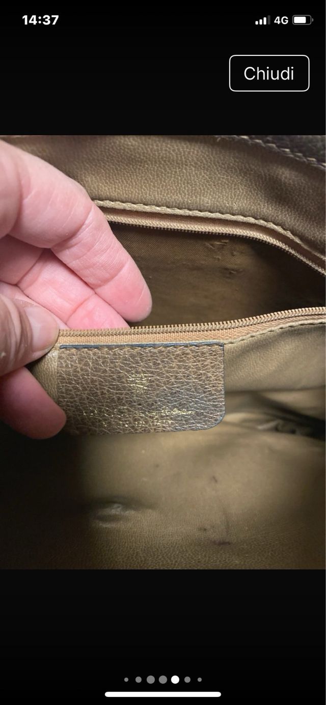 Borsa Gucci tracolla beige e rossa