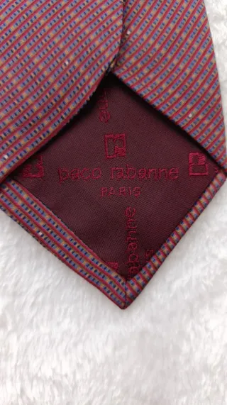 Corbata Paco Rabanne Púrpura y Roja