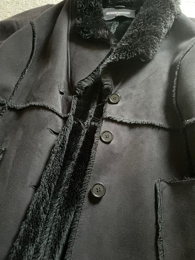 Abrigo largo negro mujer