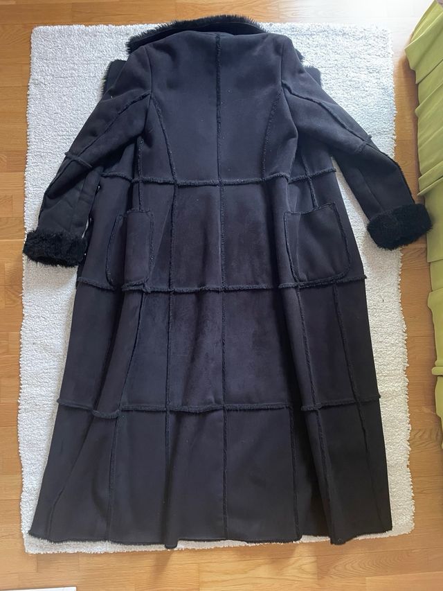 Abrigo largo negro mujer