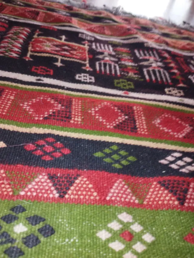Tappeto Kilim vintage anni '50 lana fatto a mano